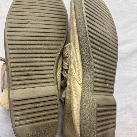 Zig-Zag Beige Canvas Lace-Up Shoes Men’s 10 - Picture 4 of 6